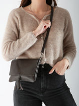 Cross Body Tas Caviar Leder Milano Bruin caviar CA22112-vue-porte